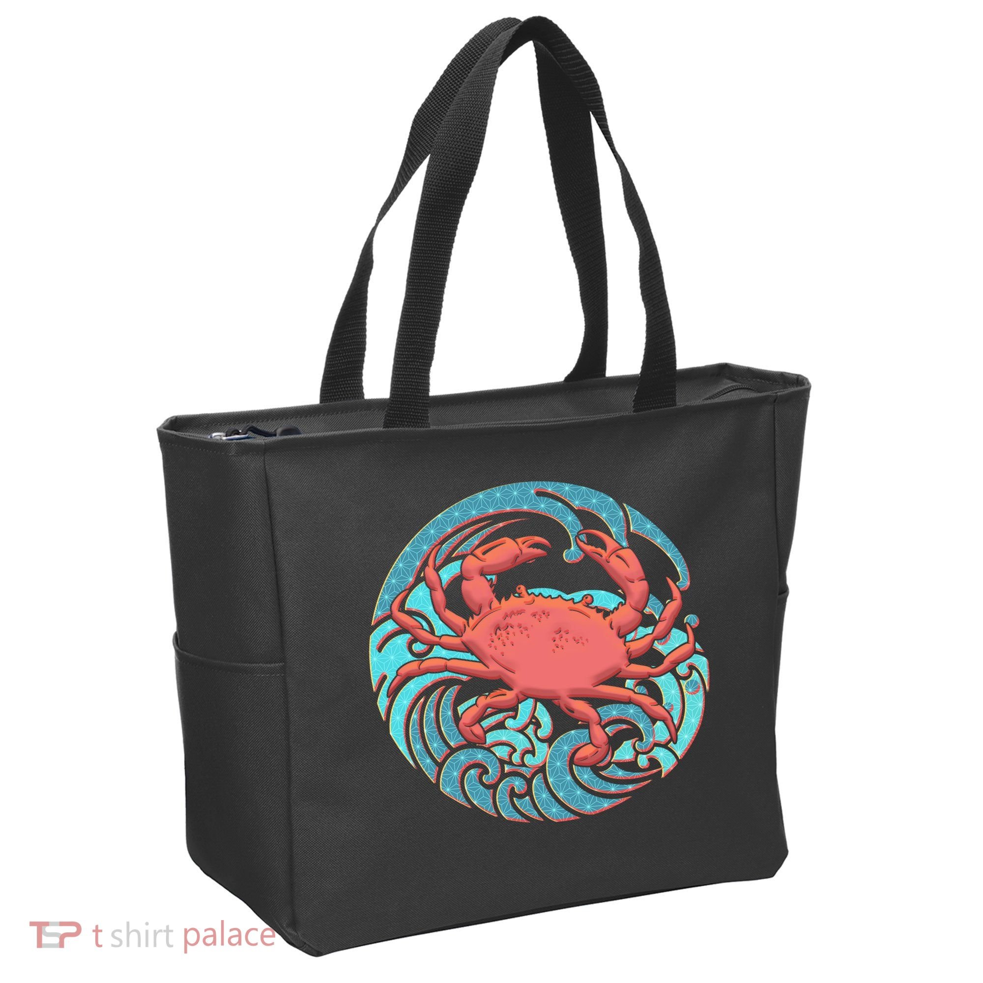 Japanese Water Wave Crab Tote Bag