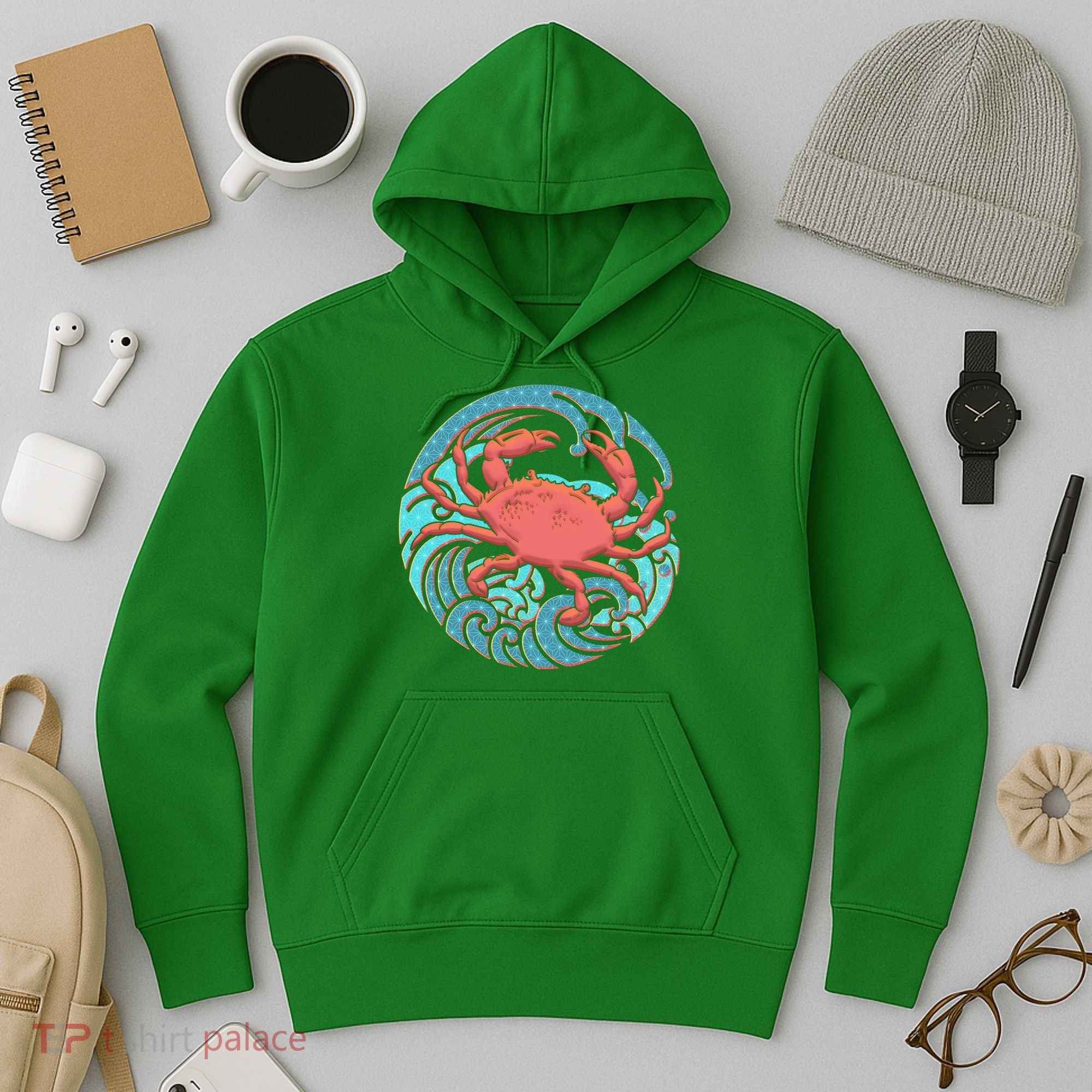 Japanese Water Wave Crab Hoodie