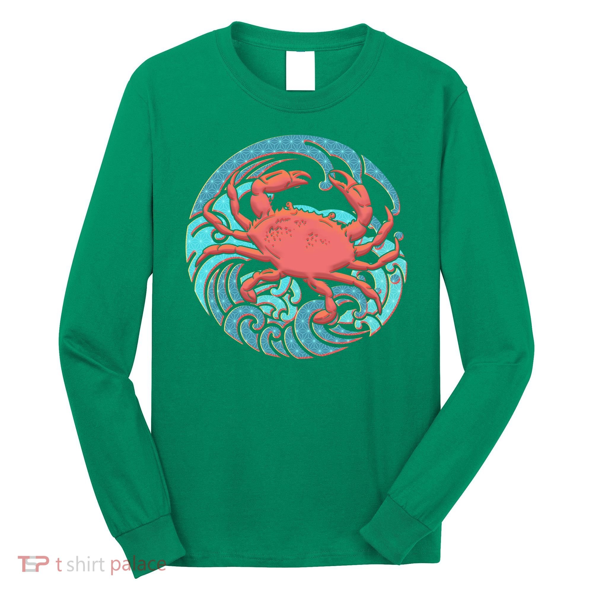 Japanese Water Wave Crab Long Sleeve Shirt