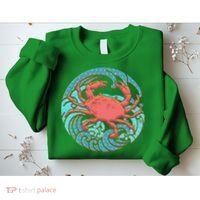 Japanese Water Wave Crab Sweatshirt thumb 2