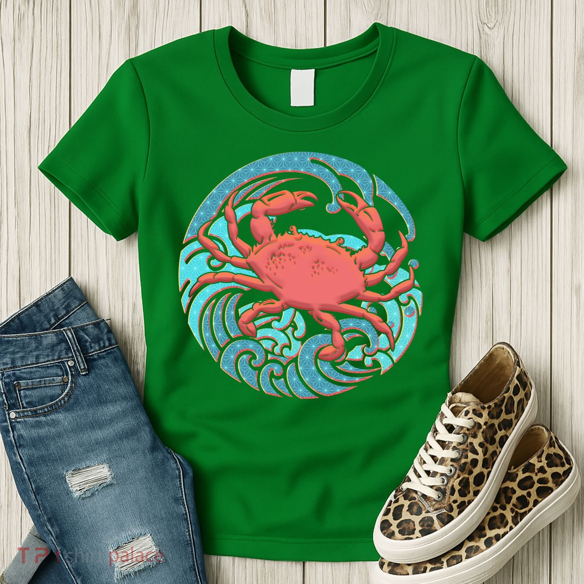 Japanese Water Wave Crab Women's T-Shirt