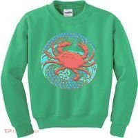 Japanese Water Wave Crab Kids Sweatshirt thumb 0