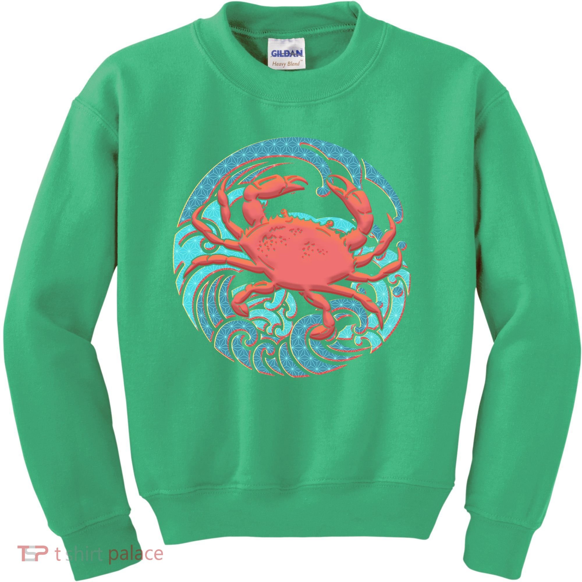 Japanese Water Wave Crab Kids Sweatshirt