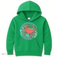 Japanese Water Wave Crab Kids Hoodie thumb 0