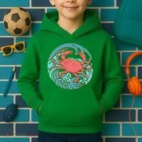 Japanese Water Wave Crab Kids Hoodie thumb 2