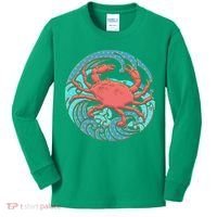 Japanese Water Wave Crab Kids Long Sleeve Shirt thumb 0
