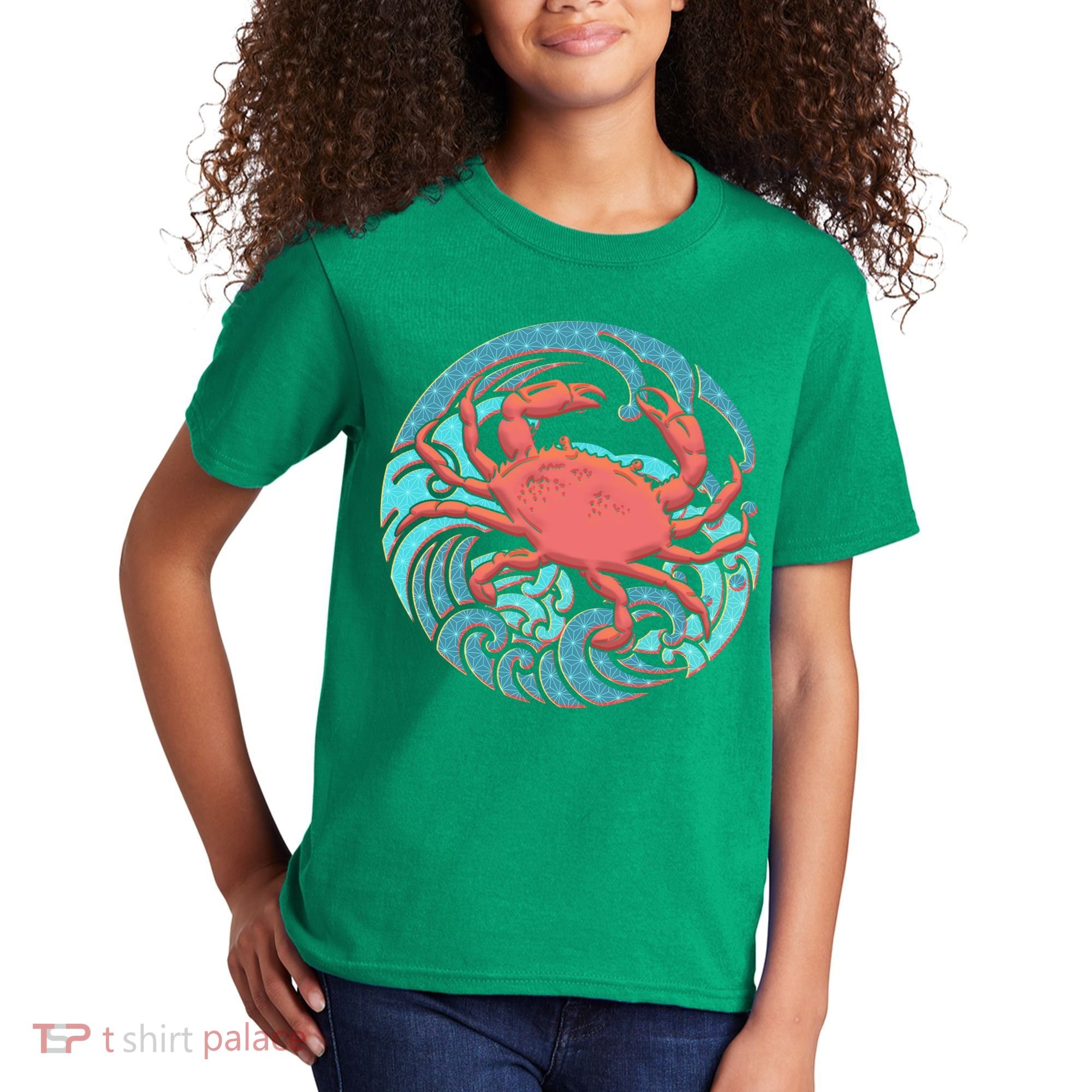 Japanese Water Wave Crab Kids T-Shirt