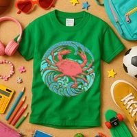 Japanese Water Wave Crab Kids T-Shirt thumb 3