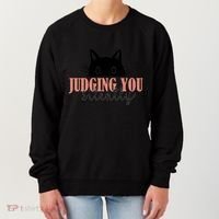 Judging You Silently Funny Black Cat Women's Sweatshirt thumb 0