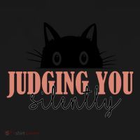 Judging You Silently Funny Black Cat Tote Bag thumb 4