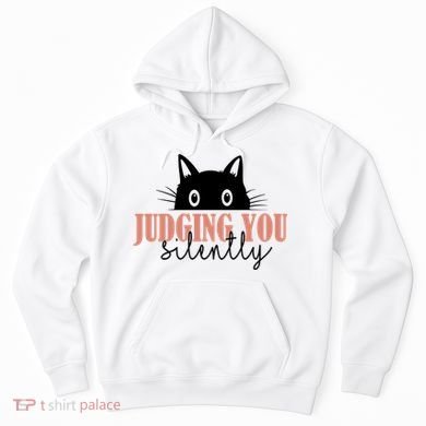Judging You Silently Funny Black Cat Hoodie