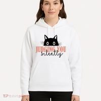 Judging You Silently Funny Black Cat Hoodie thumb 5
