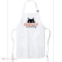 Judging You Silently Funny Black Cat Apron thumb 0