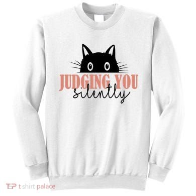 Judging You Silently Funny Black Cat Sweatshirt