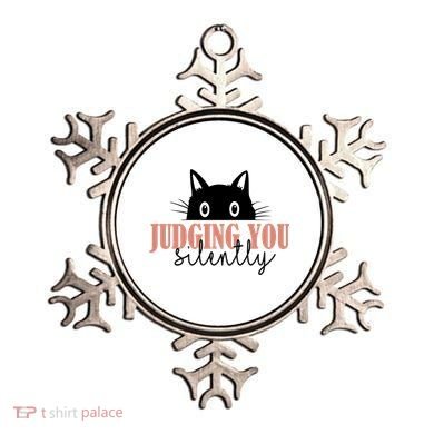 Judging You Silently Funny Black Cat Ornament
