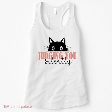 Judging You Silently Funny Black Cat Women's Tank Top