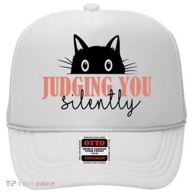 Judging You Silently Funny Black Cat Hat