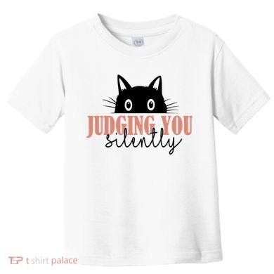 Judging You Silently Funny Black Cat Toddler T-Shirt
