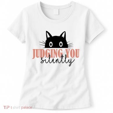 Judging You Silently Funny Black Cat Women's T-Shirt