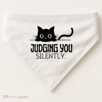 Judging You Silently USA-Made Doggie Bandana thumb 0