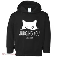 Judging You Silently Funny Cat Toddler Hoodie thumb 0