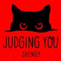 Judging You Silently Funny Cat Santa Hat thumb 1