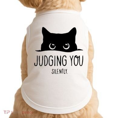 Judging You Silently Funny Cat Doggie Tank