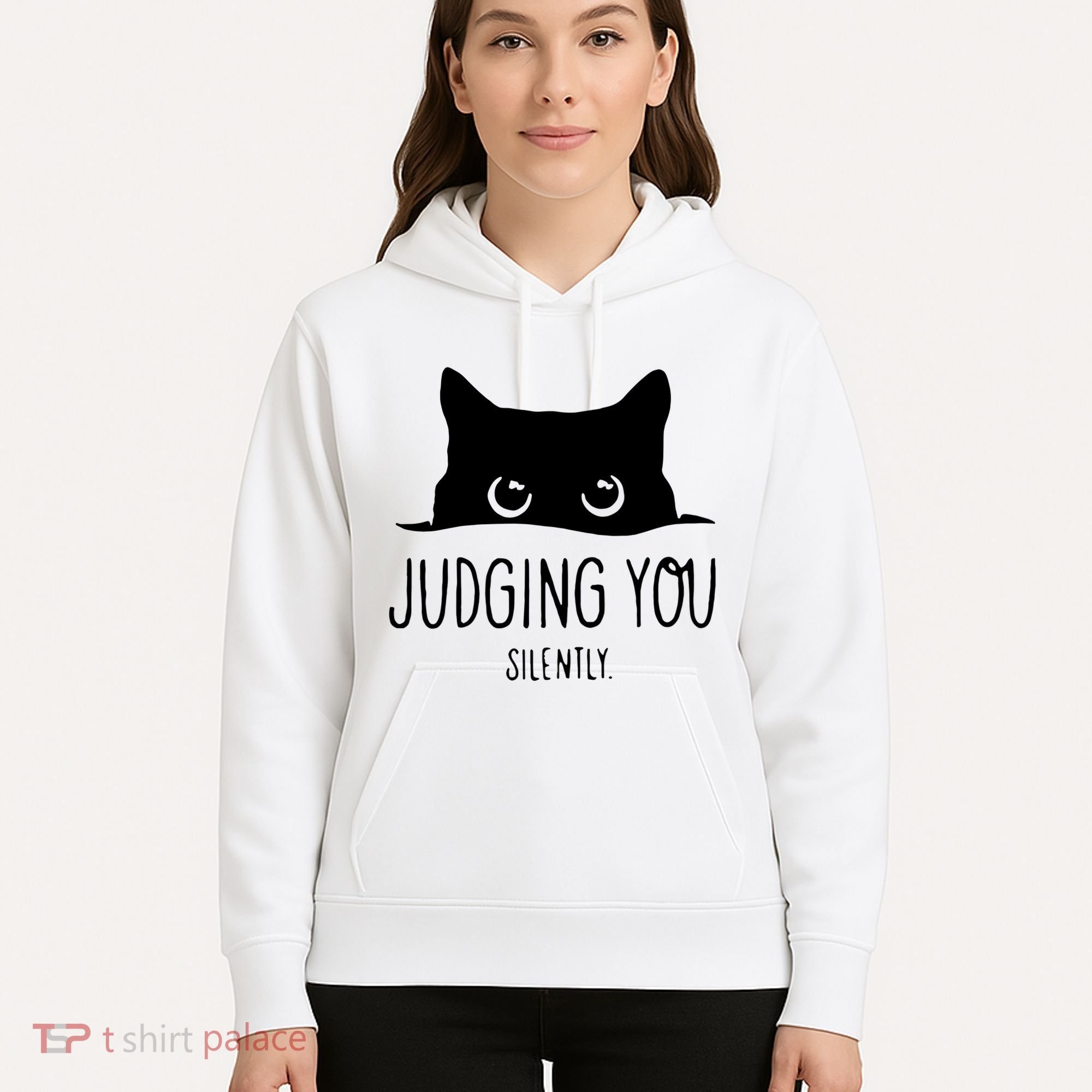 Judging You Silently Funny Cat Hoodie