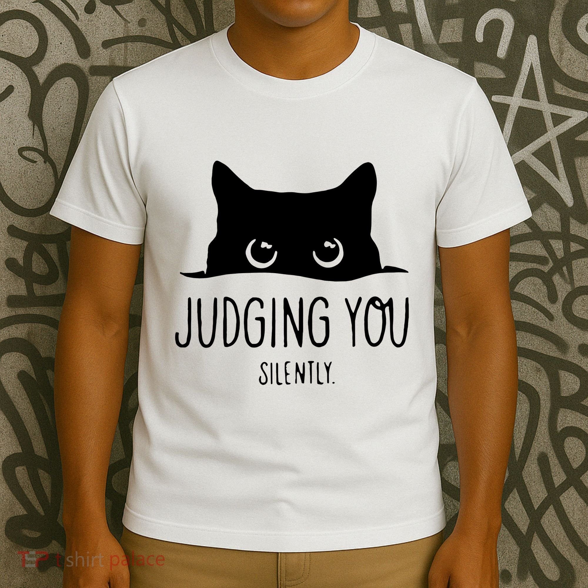 Judging You Silently Funny Cat T-Shirt