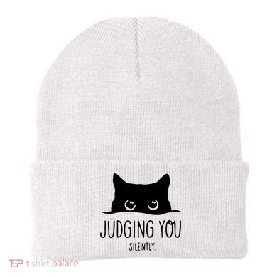 Judging You Silently Funny Cat Beanie