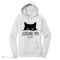 Judging You Silently Funny Cat Women's Hoodie thumb 0