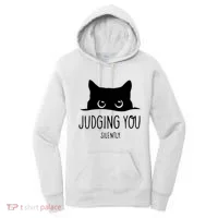 Judging You Silently Funny Cat Women's Hoodie thumb 0