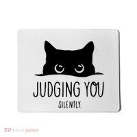 Judging You Silently Funny Cat Mousepad thumb 0