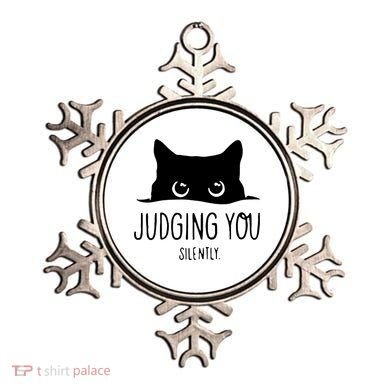 Judging You Silently Funny Cat Ornament