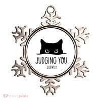 Judging You Silently Funny Cat Ornament thumb 0