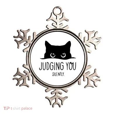 Judging You Silently Funny Cat Ornament