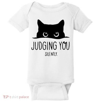 Judging You Silently Funny Cat Baby Bodysuit