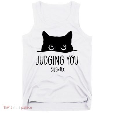 Judging You Silently Funny Cat Tank Top