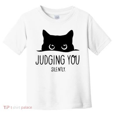 Judging You Silently Funny Cat Toddler T-Shirt