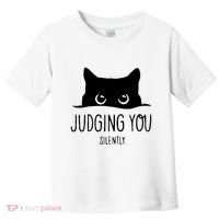 Judging You Silently Funny Cat Toddler T-Shirt thumb 0