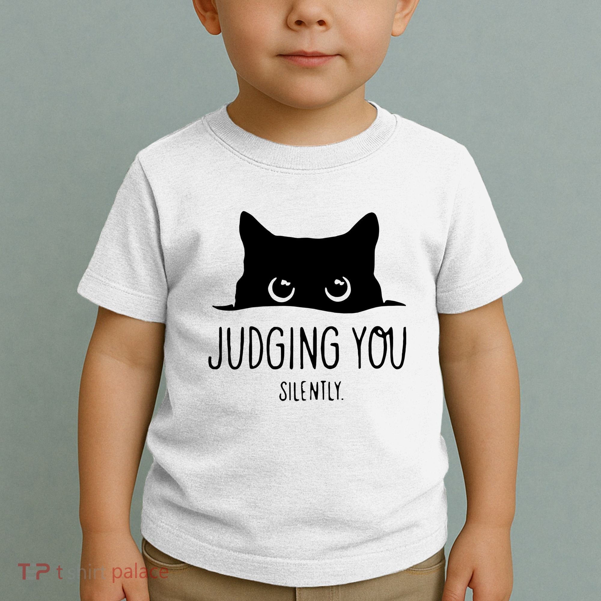 Judging You Silently Funny Cat Toddler T-Shirt