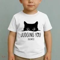 Judging You Silently Funny Cat Toddler T-Shirt thumb 2