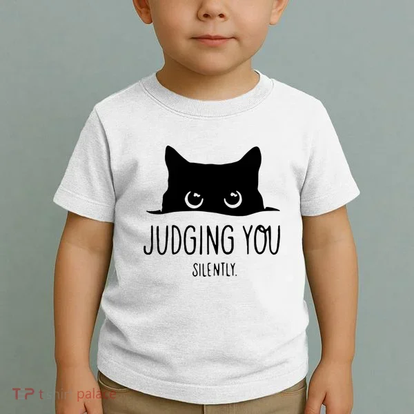 Judging You Silently Funny Cat Toddler T-Shirt