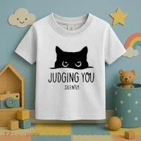 Judging You Silently Funny Cat Toddler T-Shirt thumb 3