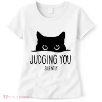 Judging You Silently Funny Cat Women's T-Shirt thumb 0