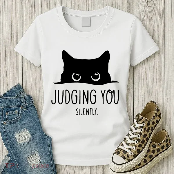 Judging You Silently Funny Cat Women's T-Shirt