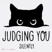 Judging You Silently Funny Cat Kids Long Sleeve Shirt thumb 2