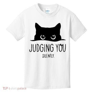 Judging You Silently Funny Cat Kids T-Shirt
