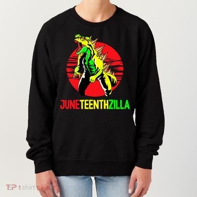 Juneteent Zilla Cool Black History African American Flag Women's Sweatshirt