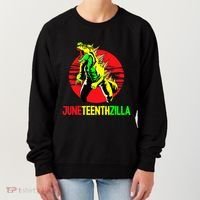 Juneteent Zilla Cool Black History African American Flag Women's Sweatshirt thumb 0
